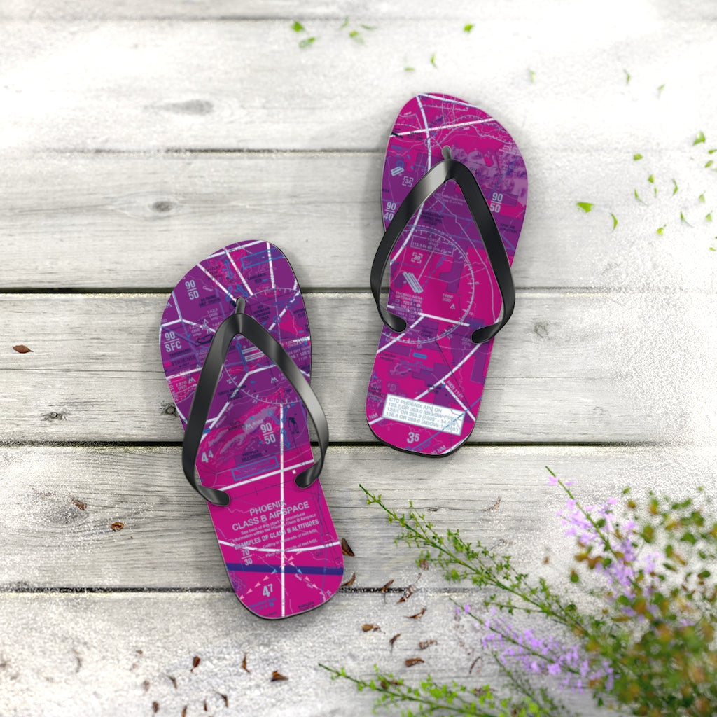 Aeronautical Chart Flip-Flops (PHX/purple)