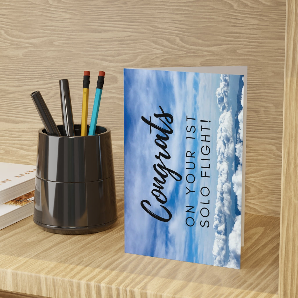 Congrats on your 1st Solo Flight! pack of 10 greeting cards (sky)