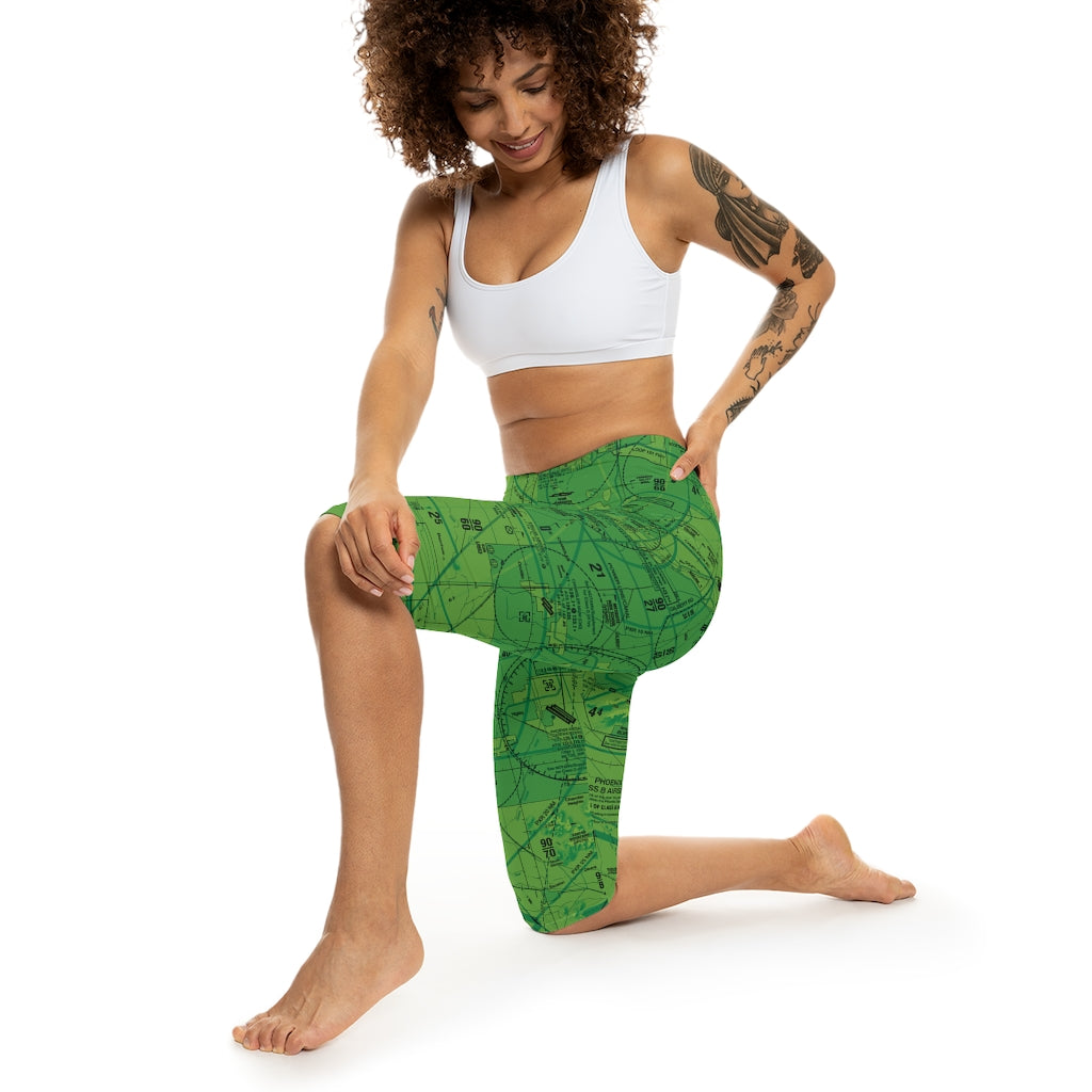 Phoenix TAC Chart capri leggings (green)