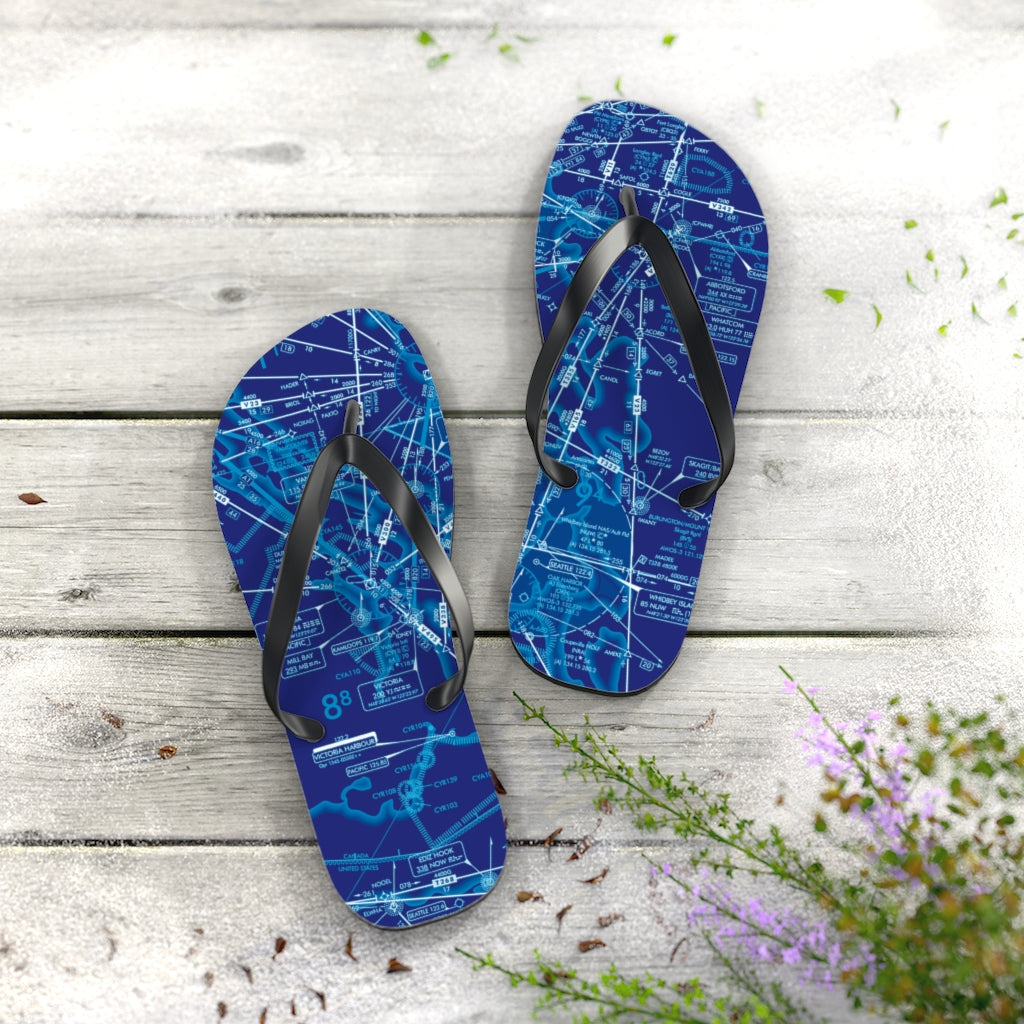 Aeronautical Chart Flip-Flops (ELUS1/blue)