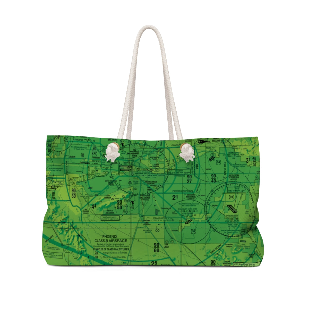 Aeronautical Chart weekender tote bag (PHX/green)