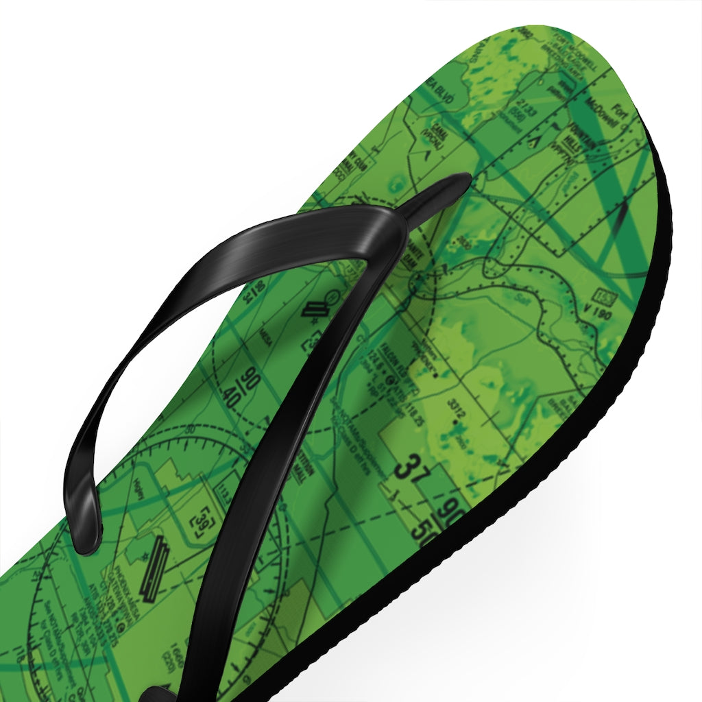 Aeronautical Chart Flip-Flops (PHX/green)