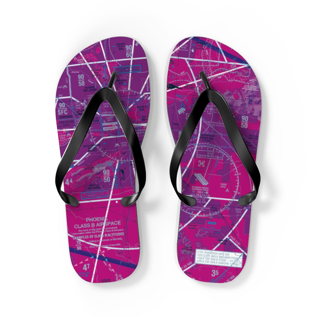Aeronautical Chart Flip-Flops (PHX/purple)