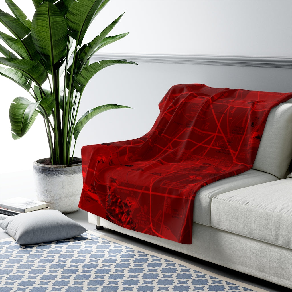 Phoenix TAC Chart sherpa fleece blanket (red)
