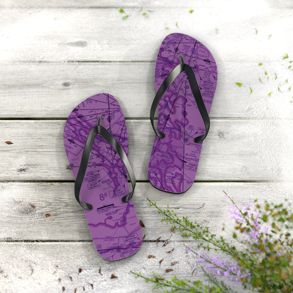 Aeronautical Chart Flip-Flops (ELUS1/purple)