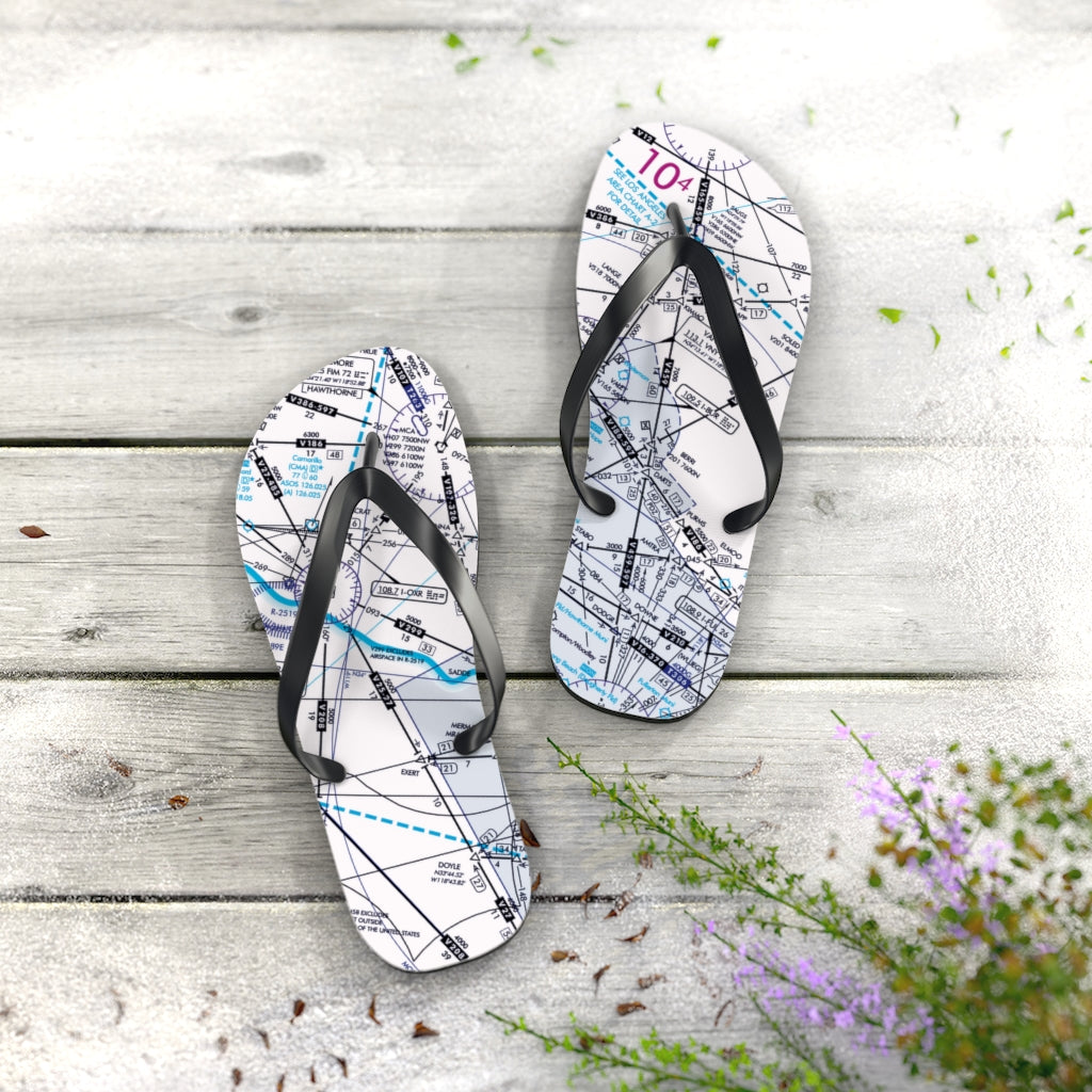 Aeronautical Chart Flip-Flops (ELUS3/white)