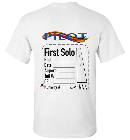 Student Pilots Solo - short-sleeve unisex T-shirt (blue/yellow)
