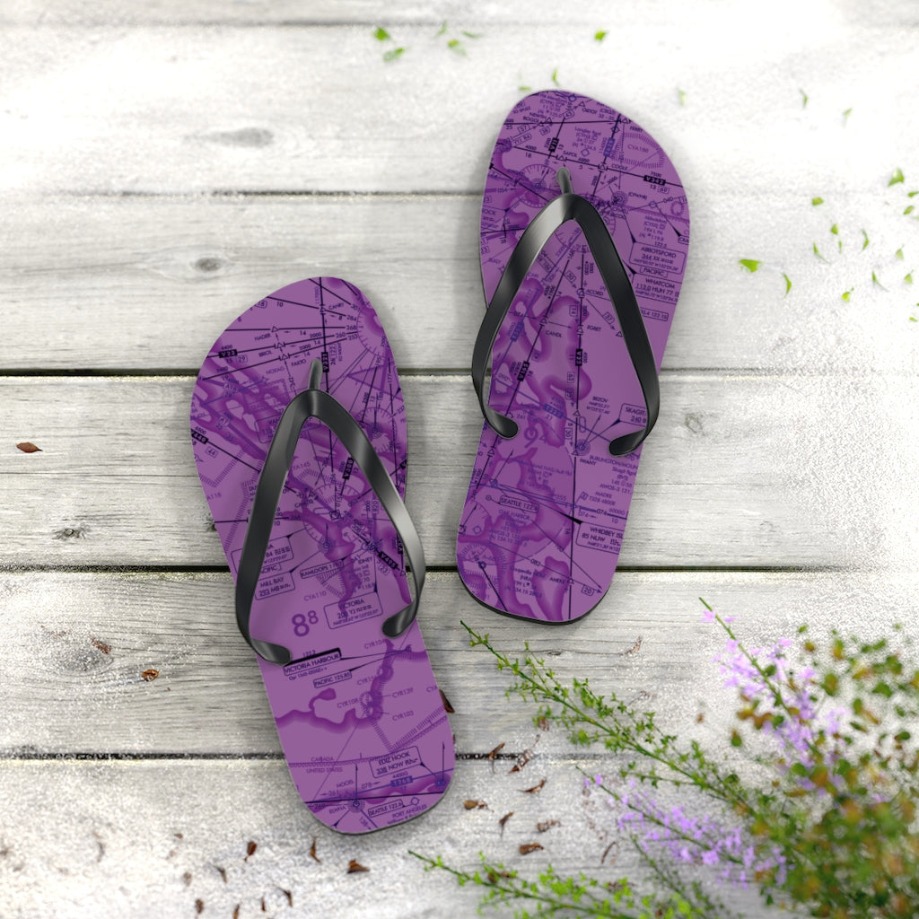 Aeronautical Chart Flip-Flops (ELUS1/purple)