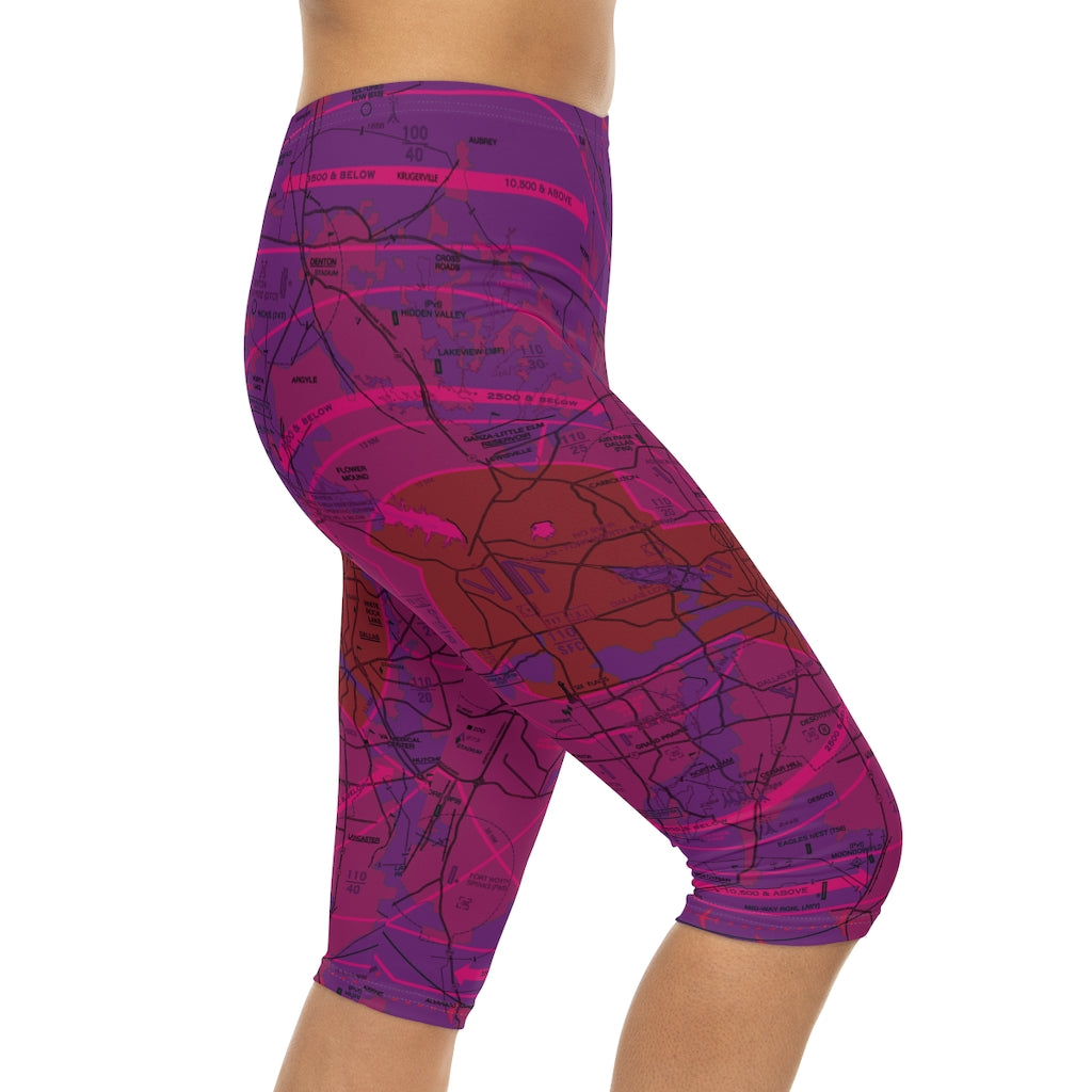 Dallas - Ft. Worth TAC Chart capri leggings (purple)