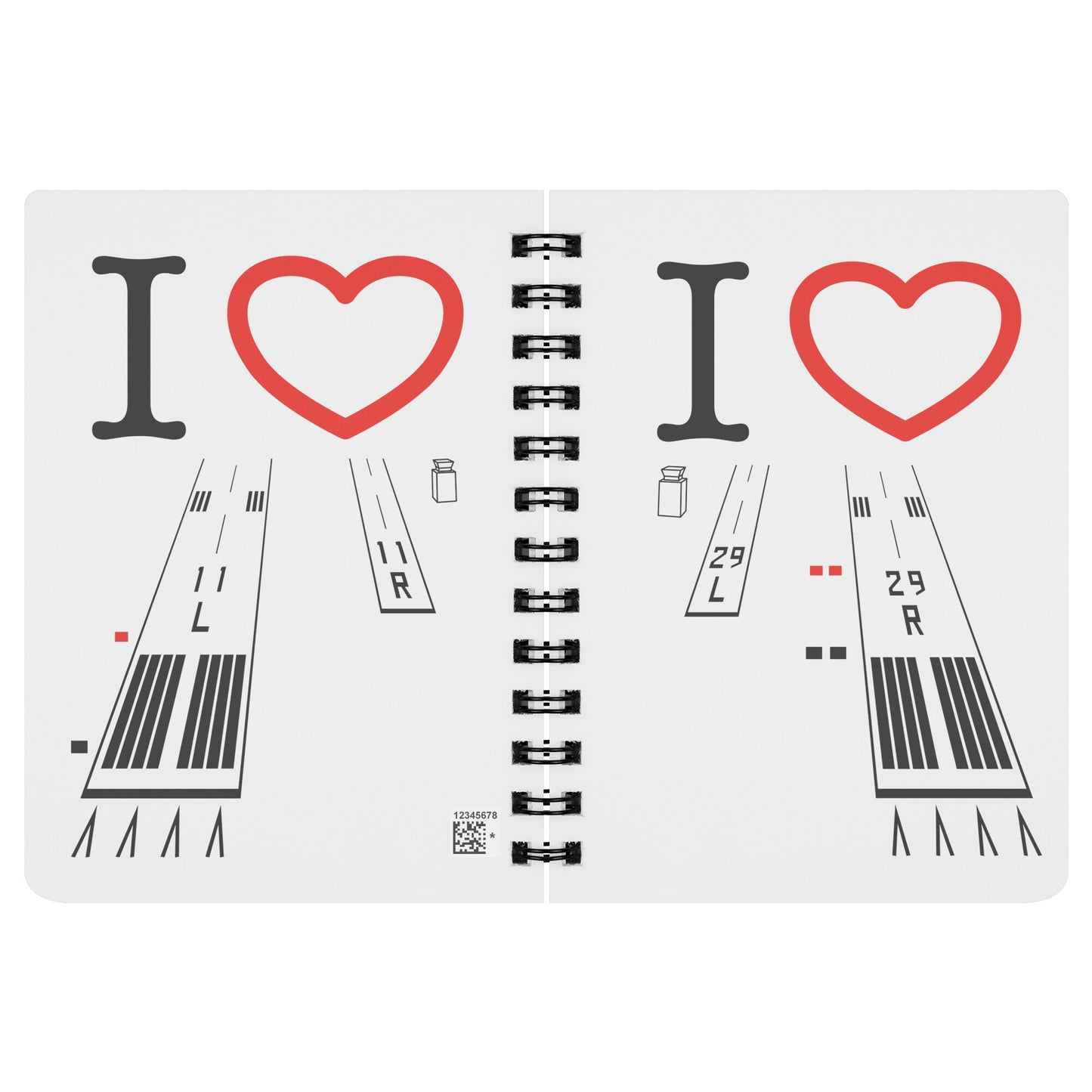 Torrance Airport Runways 29L - 29R / 11L - 11R spiral notebook