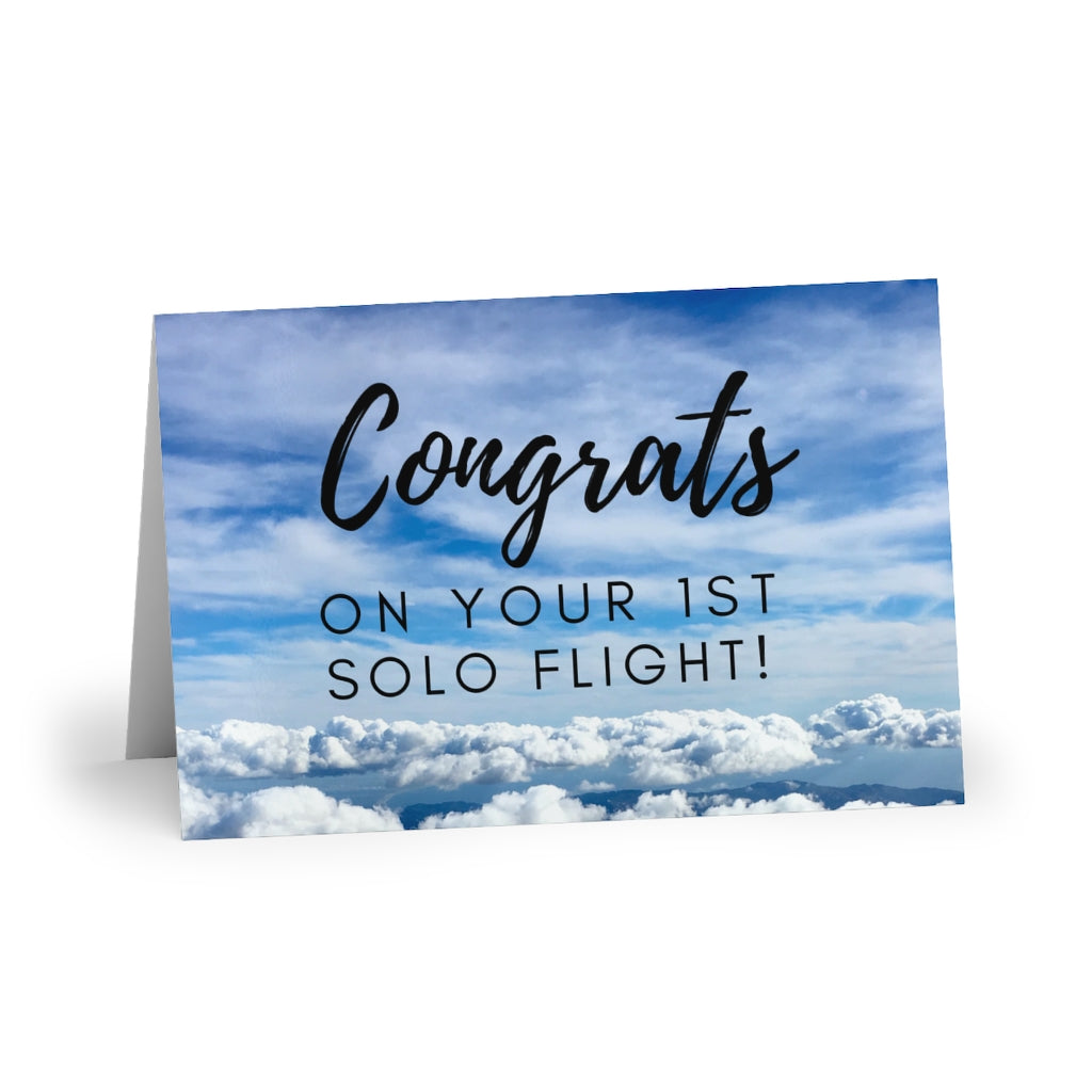 Congrats on your 1st Solo Flight! pack of 10 greeting cards (sky)
