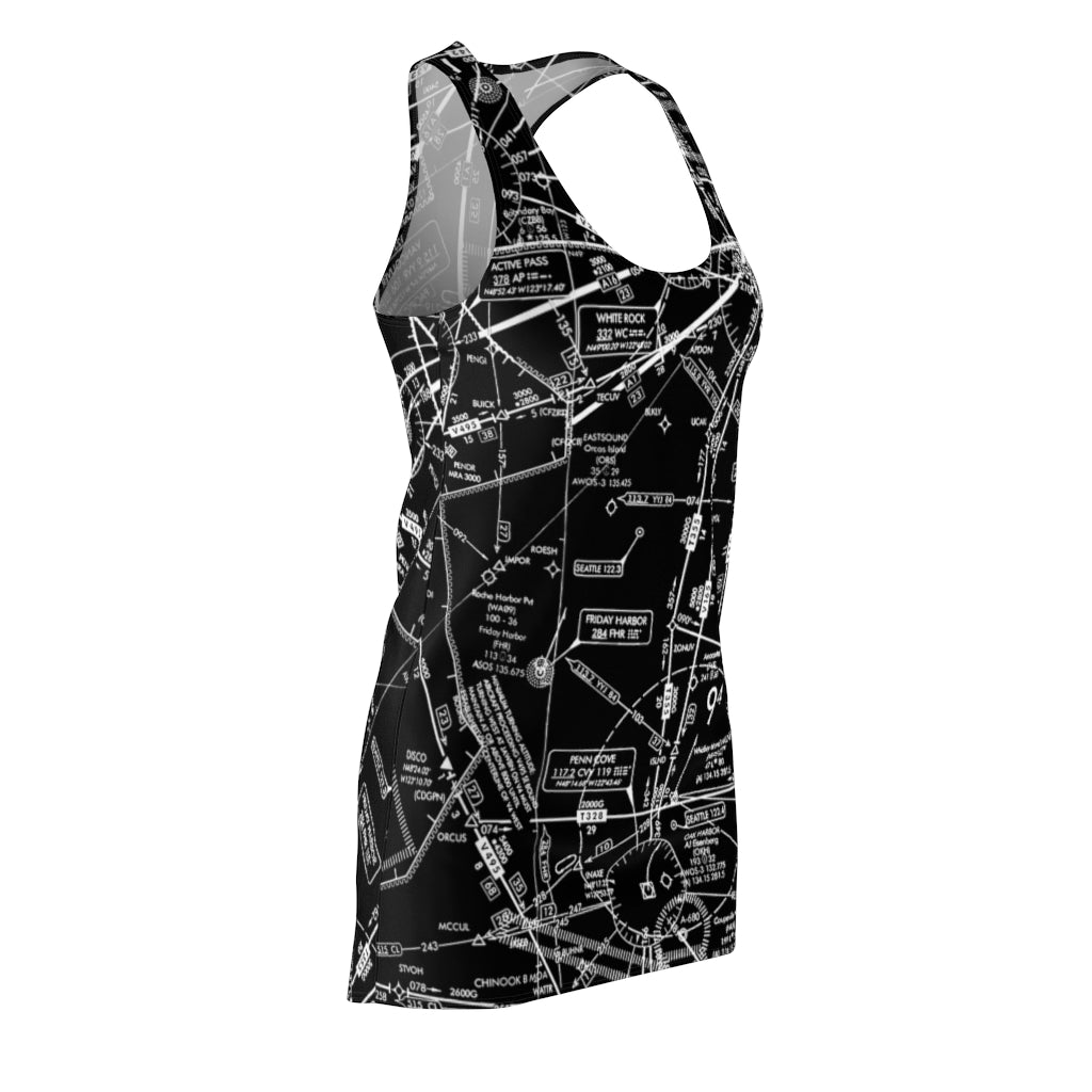 Enroute Low Altitude Chart - racerback dress (black)