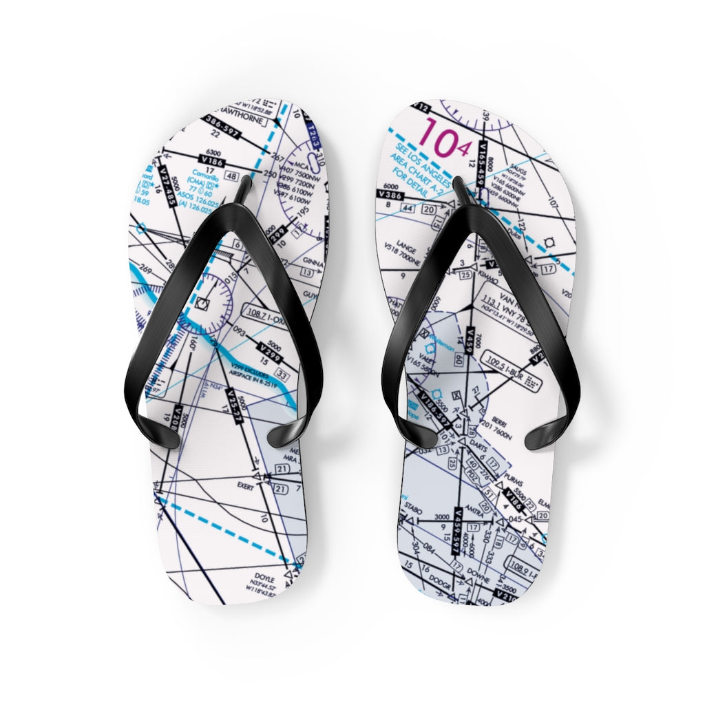 Aeronautical Chart Flip-Flops (ELUS3/white)