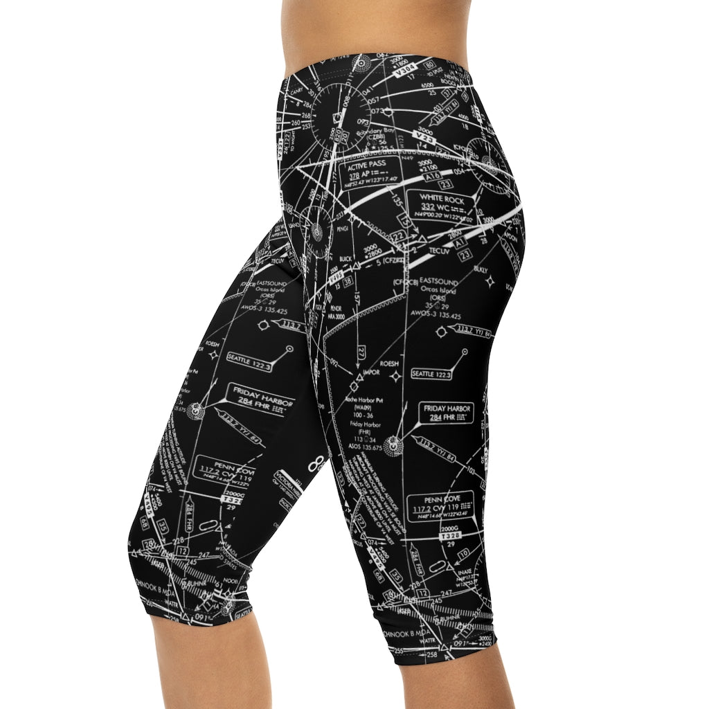 Enroute Low Altitude Chart capri leggings (black)