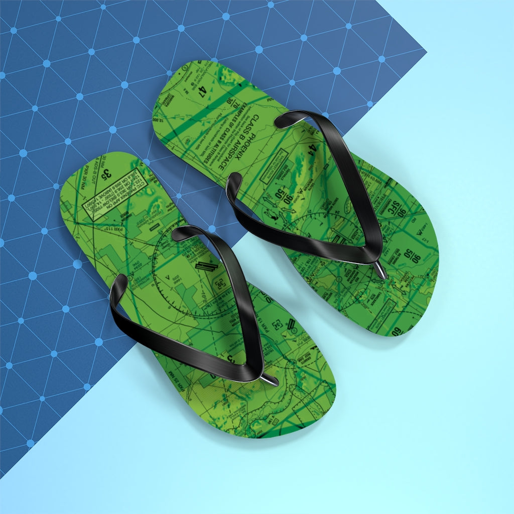 Aeronautical Chart Flip-Flops (PHX/green)