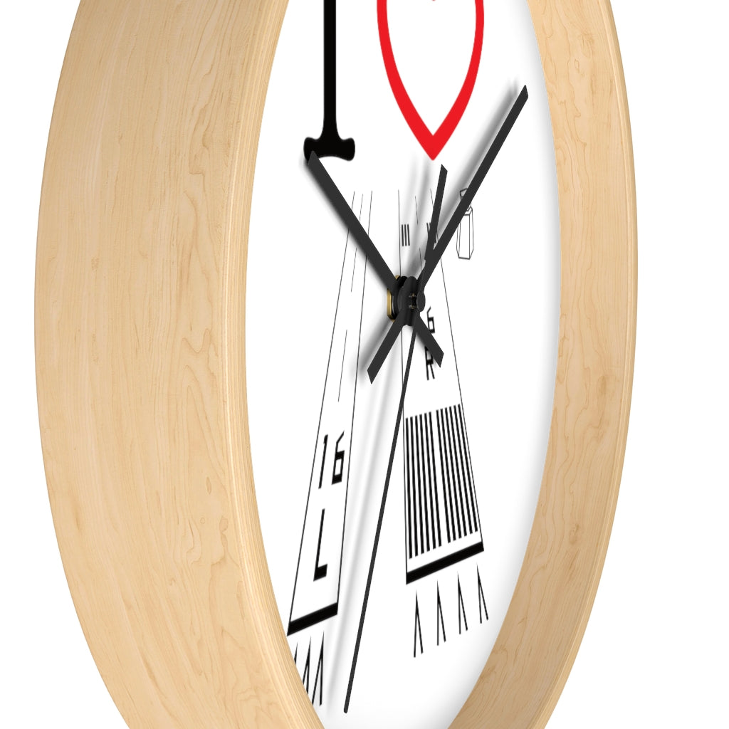 Van Nuys Airport Runways 16L - 16R wall clock (white)