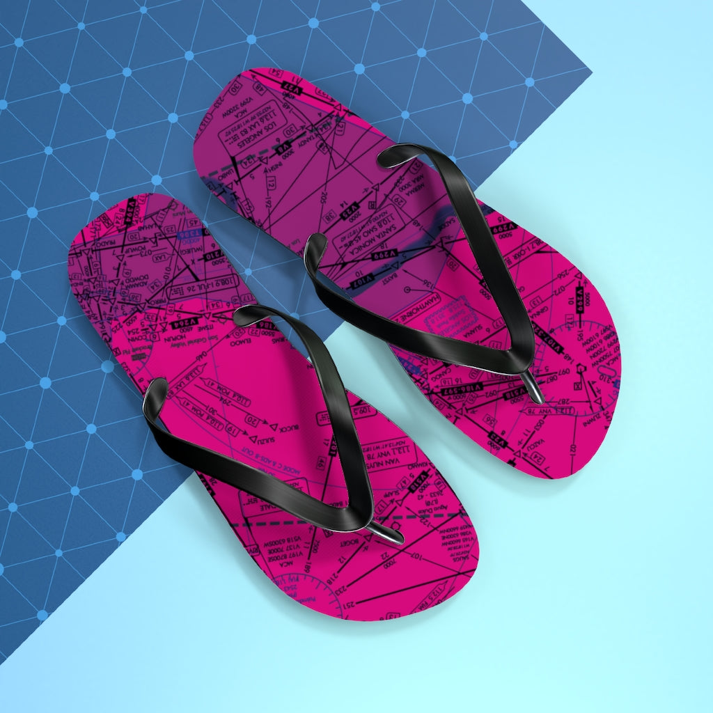 Aeronautical Chart Flip-Flops (ELUS3/pink)