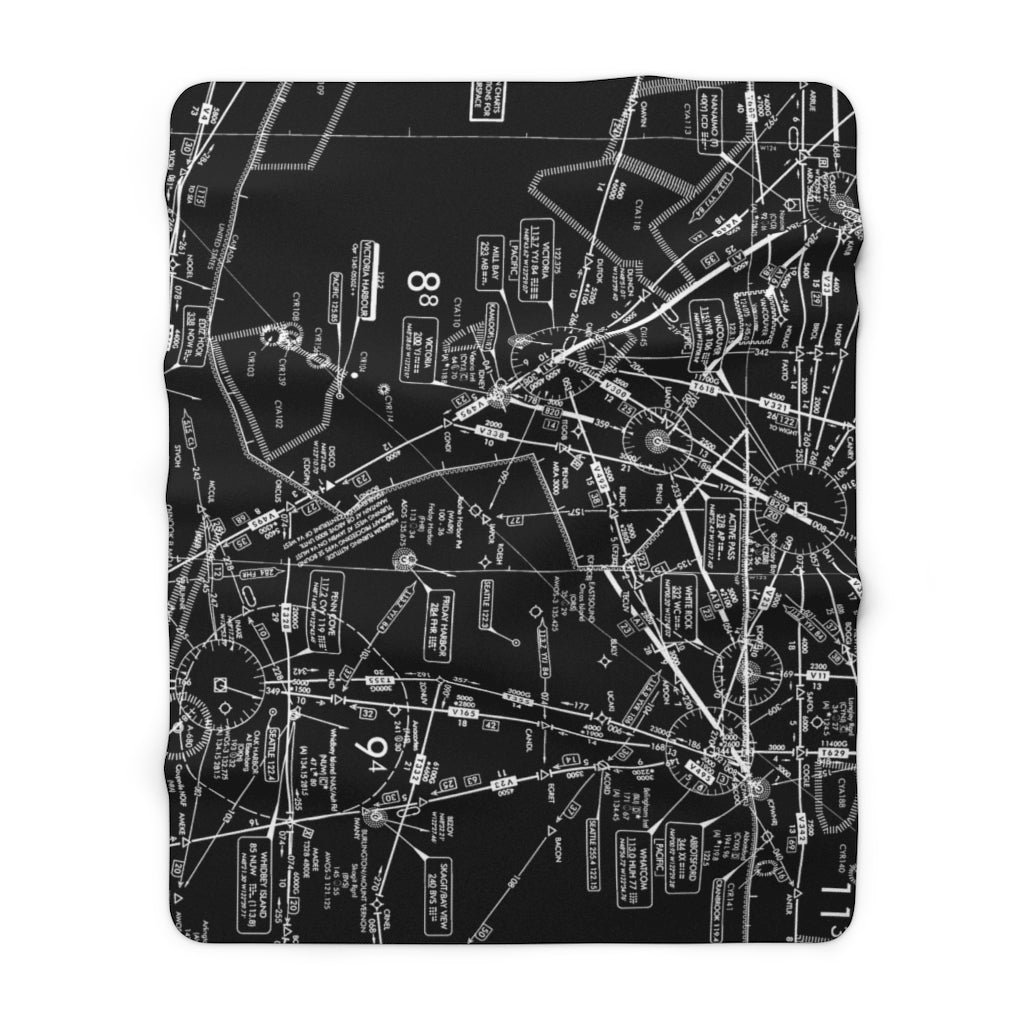 Enroute Low Altitude (ELUS1) sherpa fleece blanket (black&white)