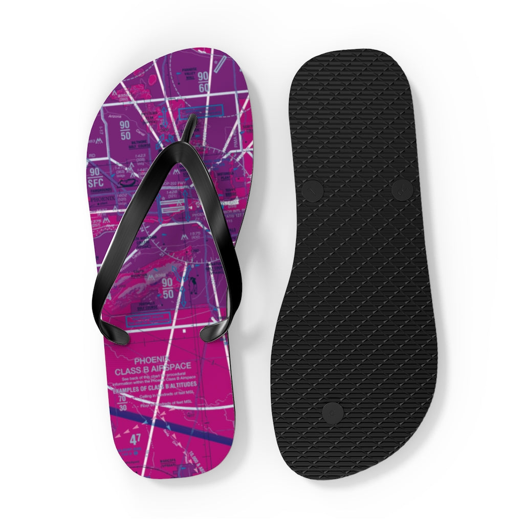 Aeronautical Chart Flip-Flops (PHX/purple)