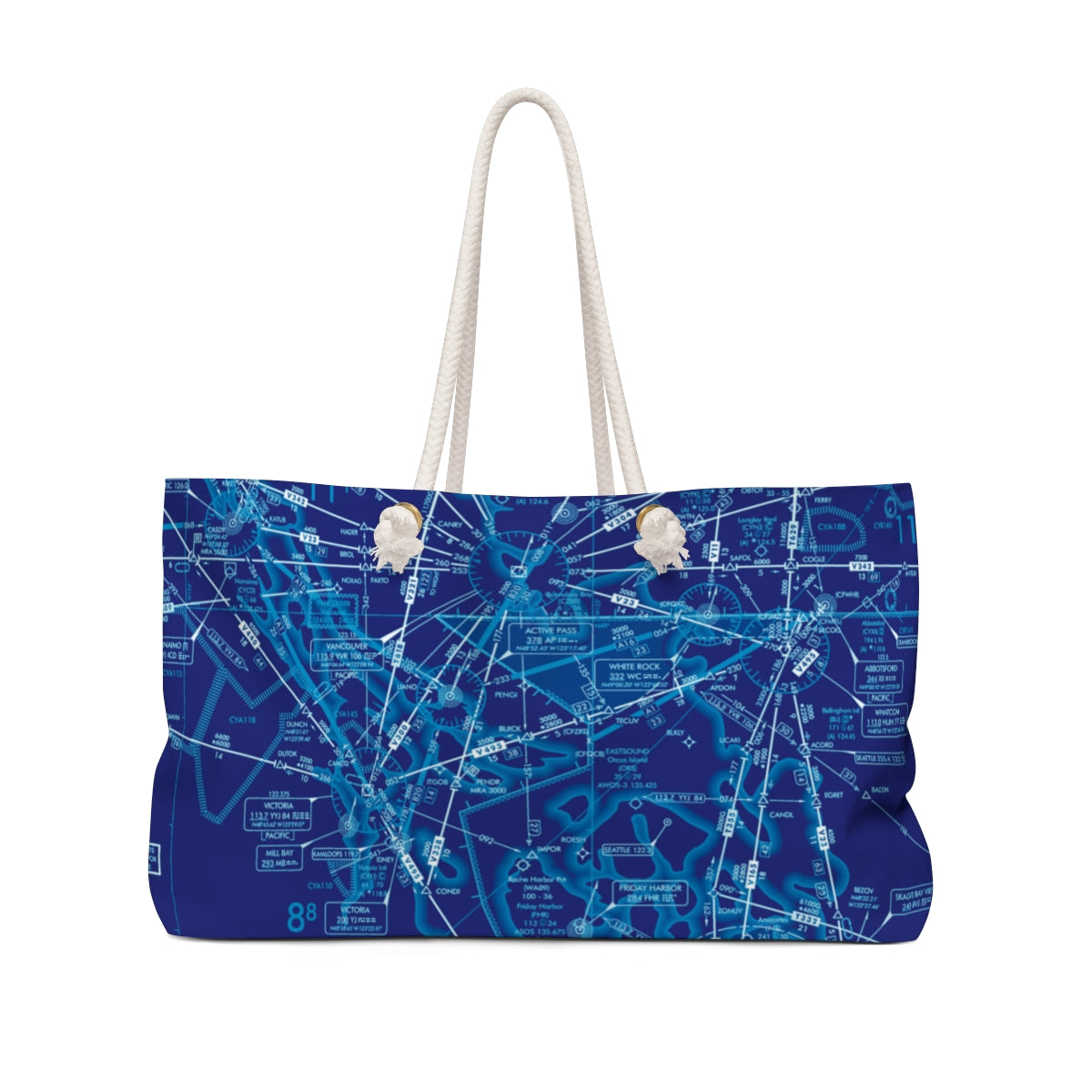 Aeronautical Chart weekender tote bag (ELUS1/blue)