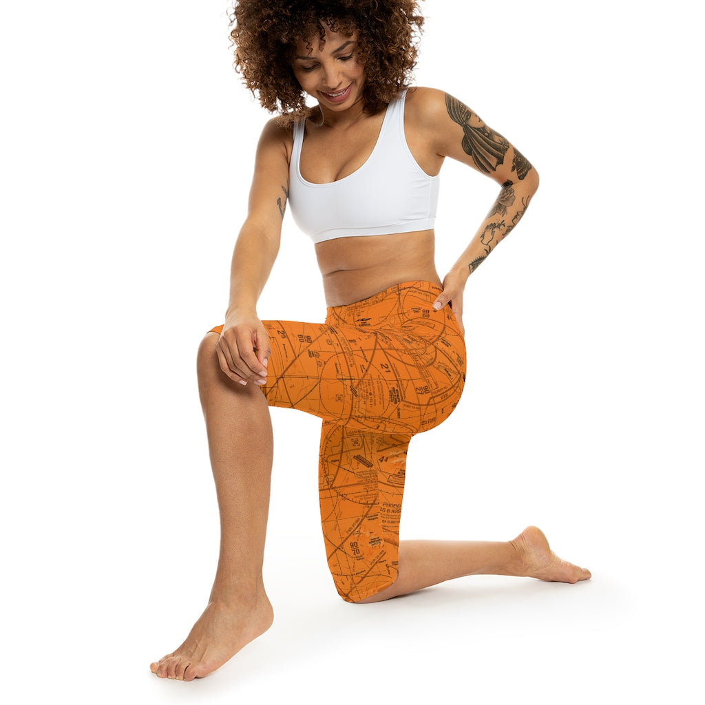 Phoenix TAC Chart capri leggings (orange)