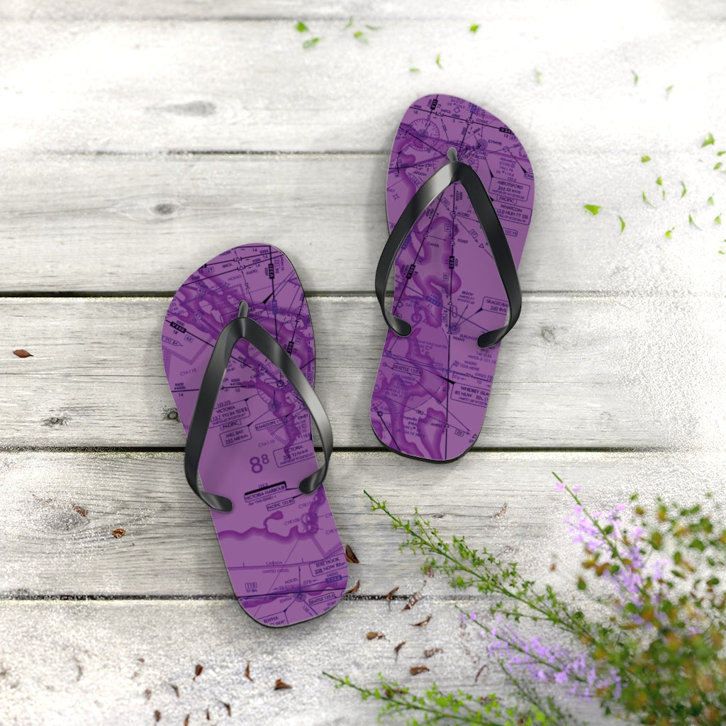 Aeronautical Chart Flip-Flops (ELUS1/purple)
