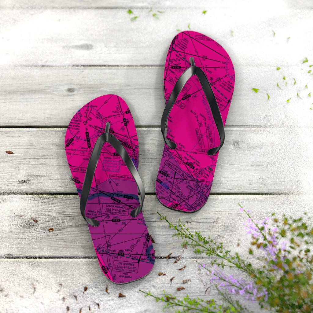 Aeronautical Chart Flip-Flops (ELUS3/pink)