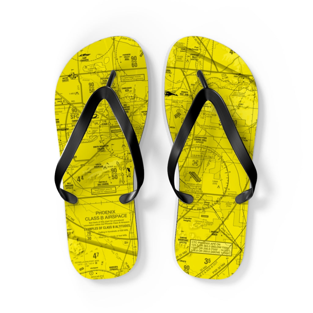 Aeronautical Chart Flip-Flops (PHX/yellow)