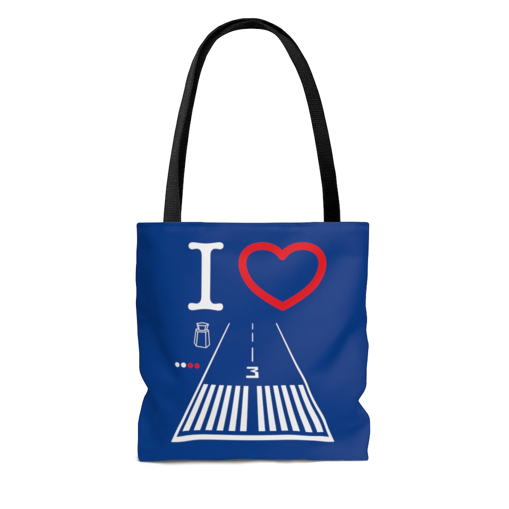 Santa Monica Airport Runway 21 / 3 - tote bag (blue)