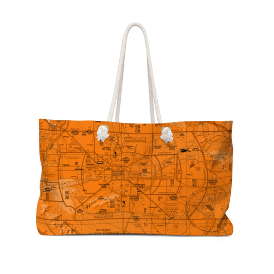 Aeronautical Chart weekender tote bag (PHX/orange)