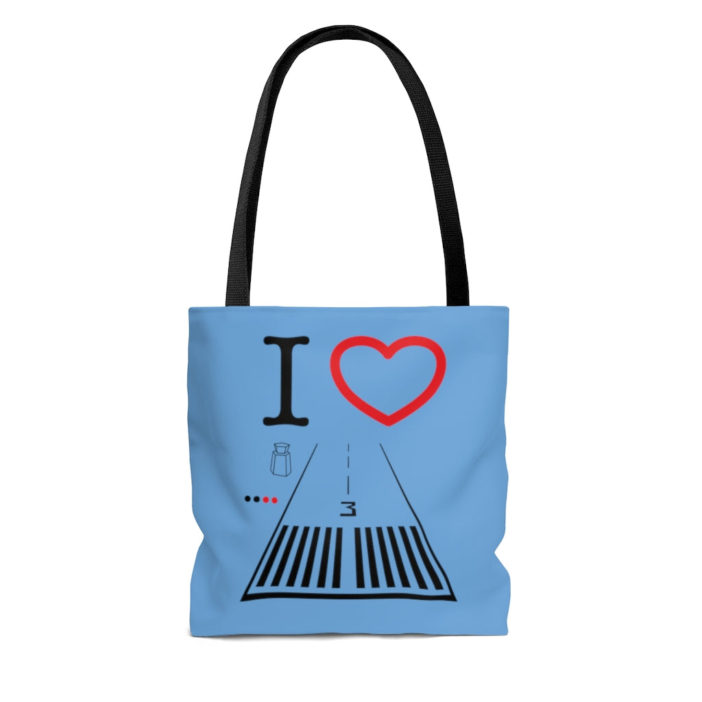 Santa Monica Airport Runway 21 / 3 - tote bag (lt. blue)