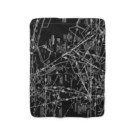 Enroute Low Altitude (ELUS1) sherpa fleece blanket (black&white)