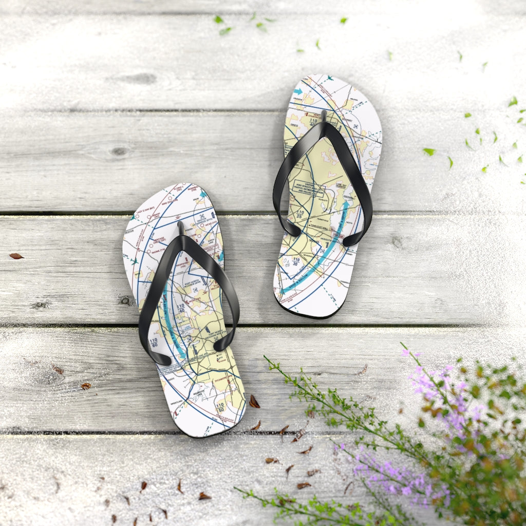 Aeronautical Chart Flip-Flops (DFW)