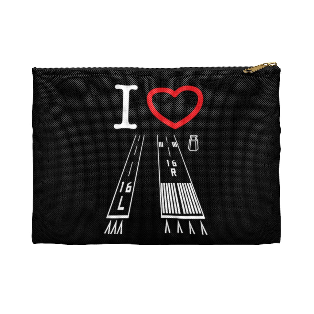 Van Nuys Airport Runways 16L - 16R / 34L - 34R Accessory Pouch (black)