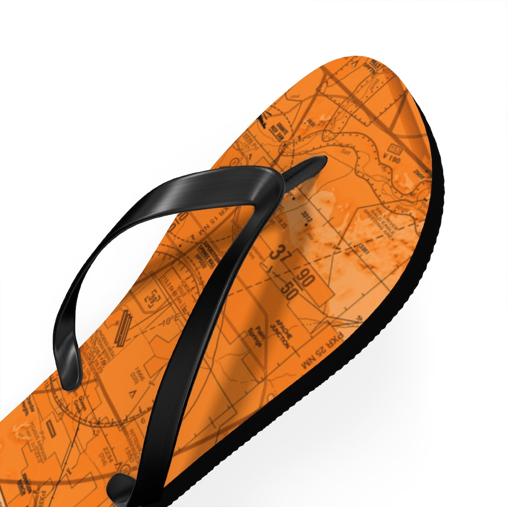 Aeronautical Chart Flip-Flops (PHX/orange)