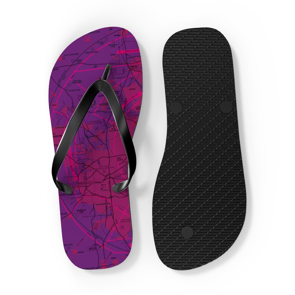 Aeronautical Chart Flip-Flops (DFW/purple)