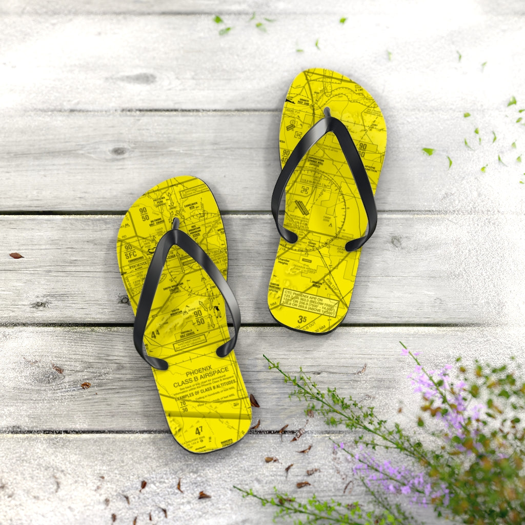 Aeronautical Chart Flip-Flops (PHX/yellow)