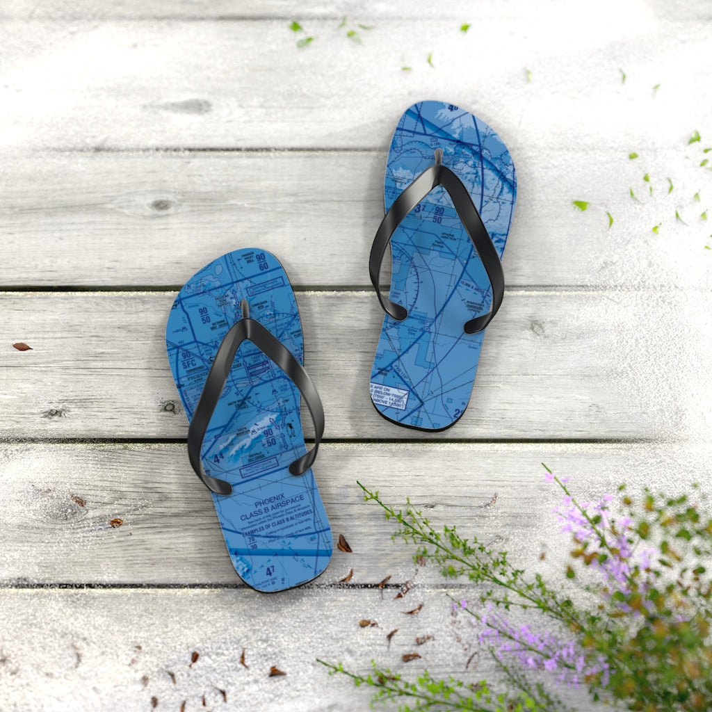 Aeronautical Chart Flip-Flops (PHX/blue)
