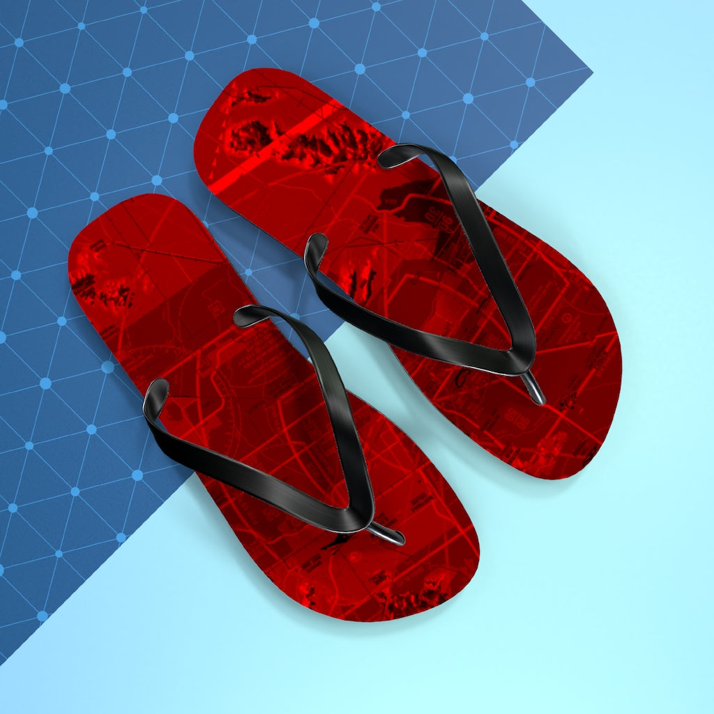 Aeronautical Chart Flip-Flops (PHX/red)