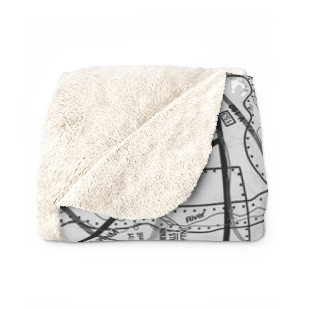 Phoenix TAC Chart sherpa fleece blanket (b&w)