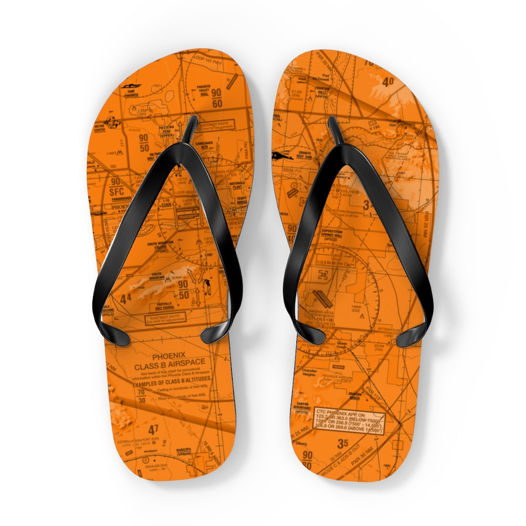 Aeronautical Chart Flip-Flops (PHX/orange)