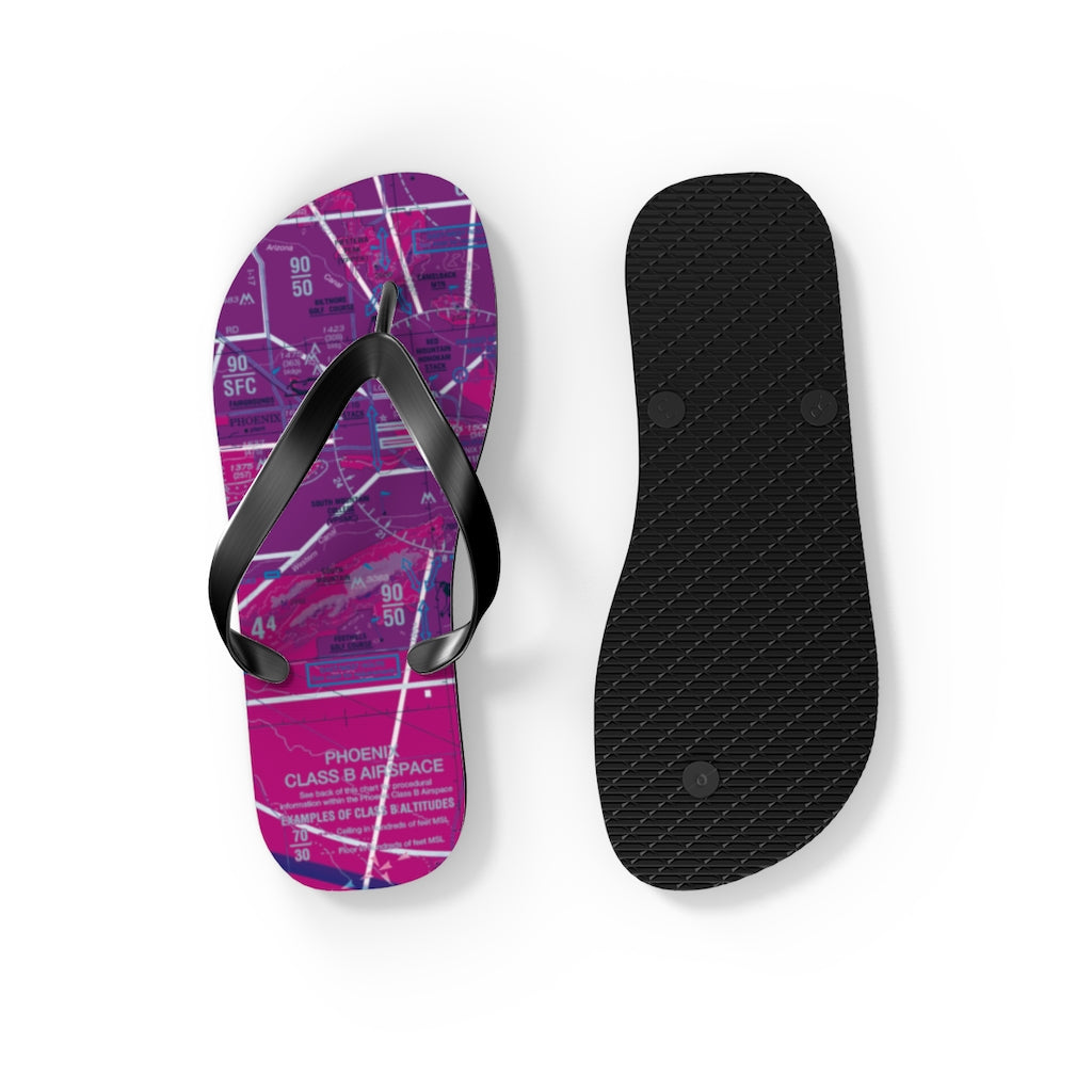 Aeronautical Chart Flip-Flops (PHX/purple)