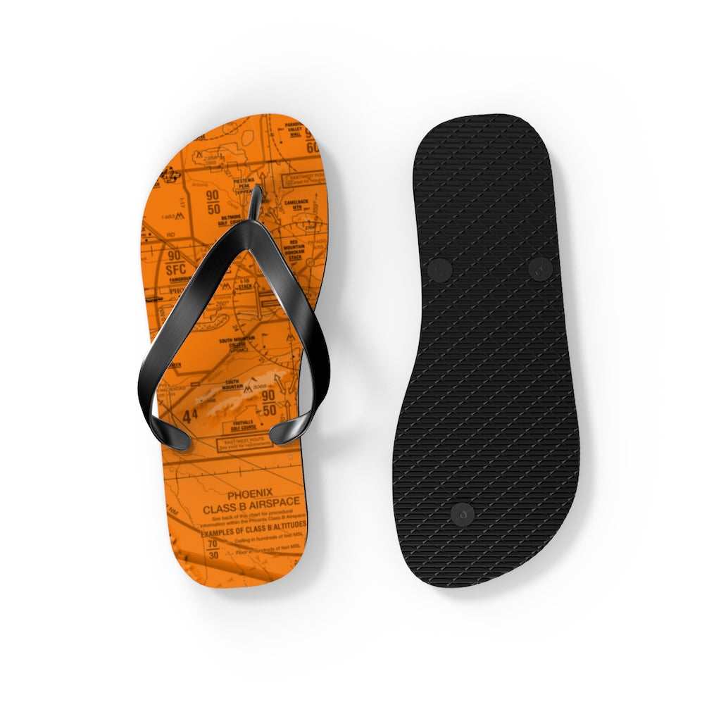 Aeronautical Chart Flip-Flops (PHX/orange)