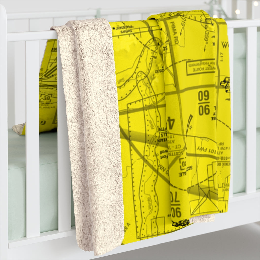 Phoenix TAC Chart sherpa fleece blanket (yellow)