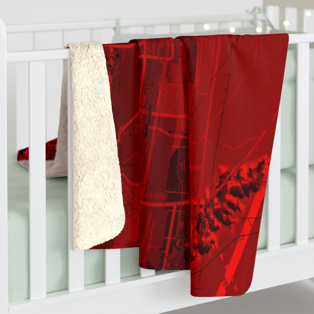Phoenix TAC Chart sherpa fleece blanket (red)