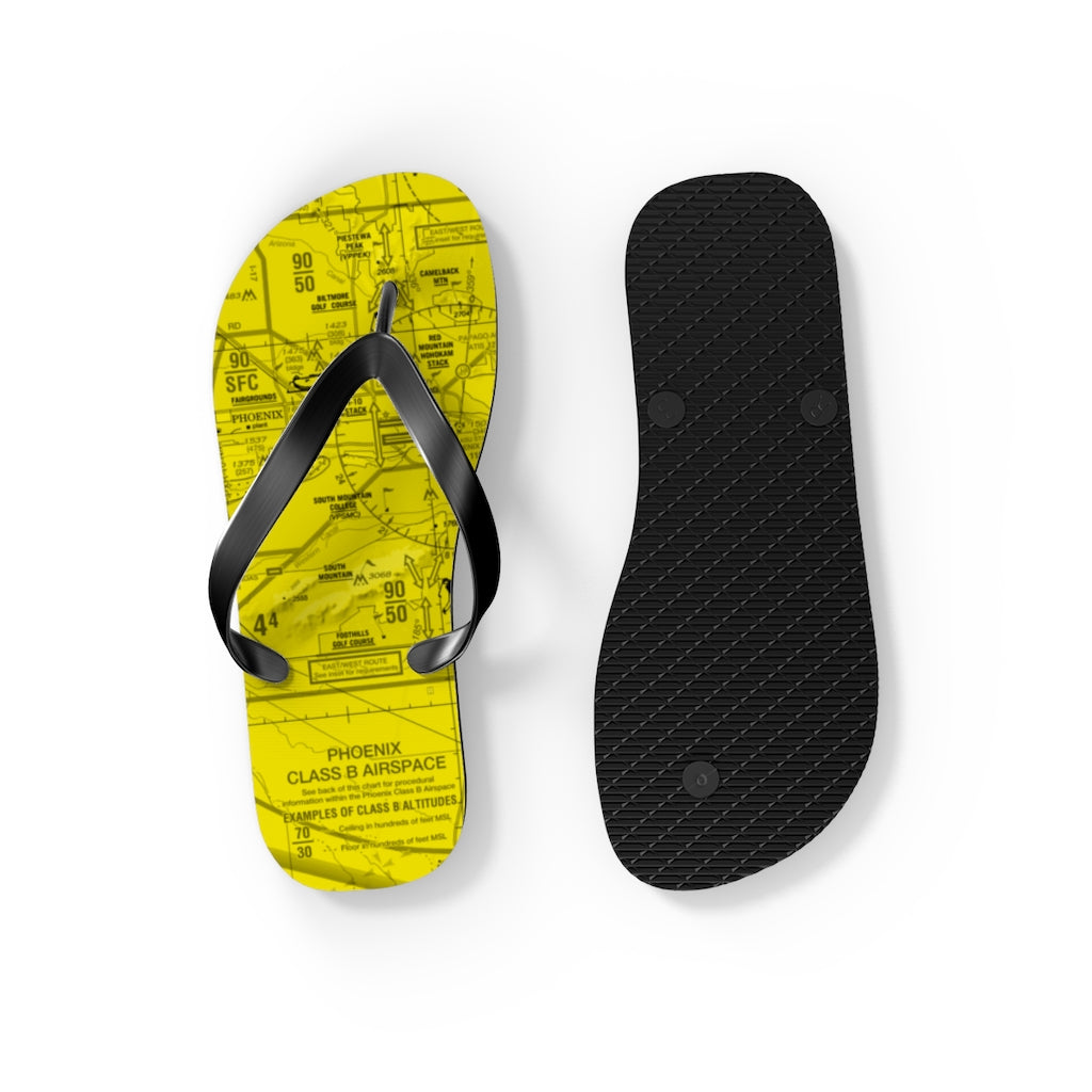 Aeronautical Chart Flip-Flops (PHX/yellow)
