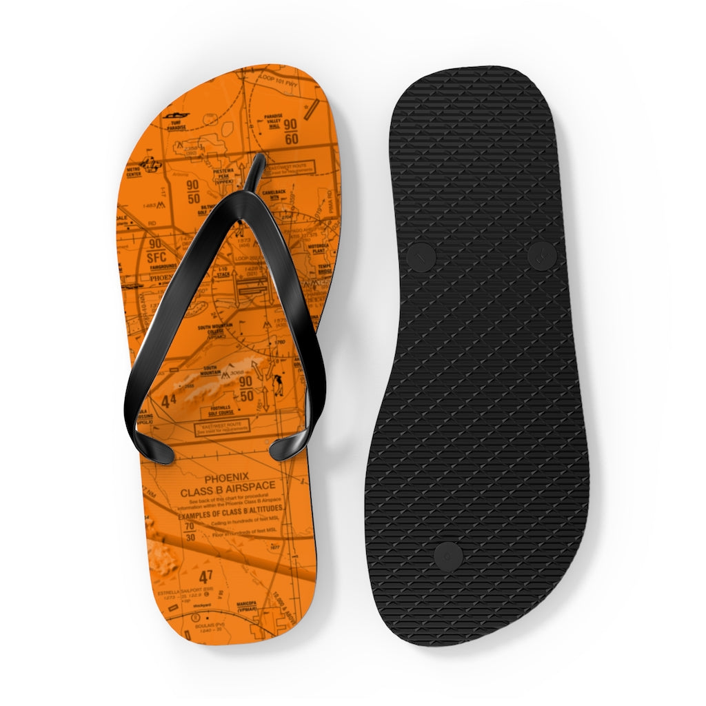 Aeronautical Chart Flip-Flops (PHX/orange)