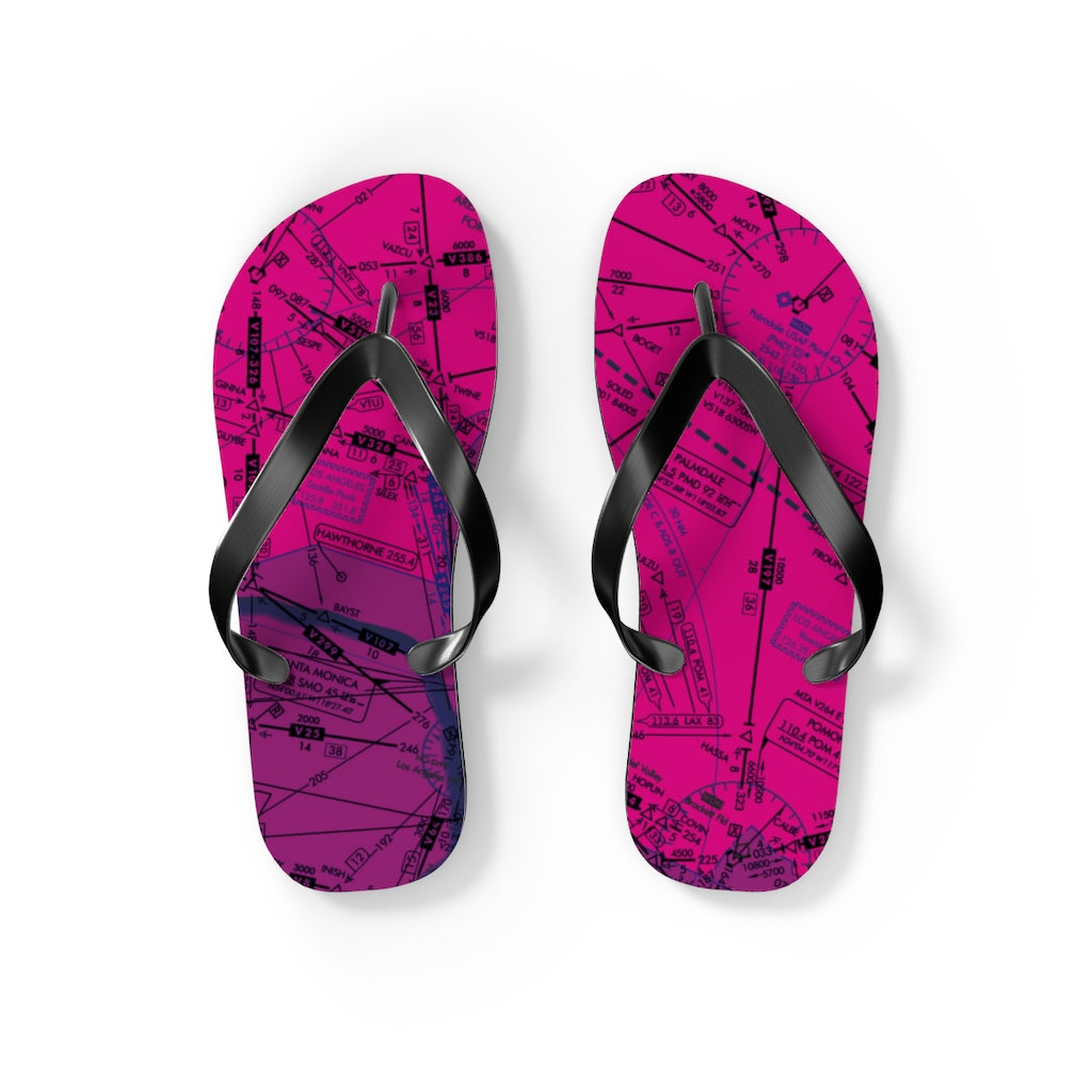 Aeronautical Chart Flip-Flops (ELUS3/pink)