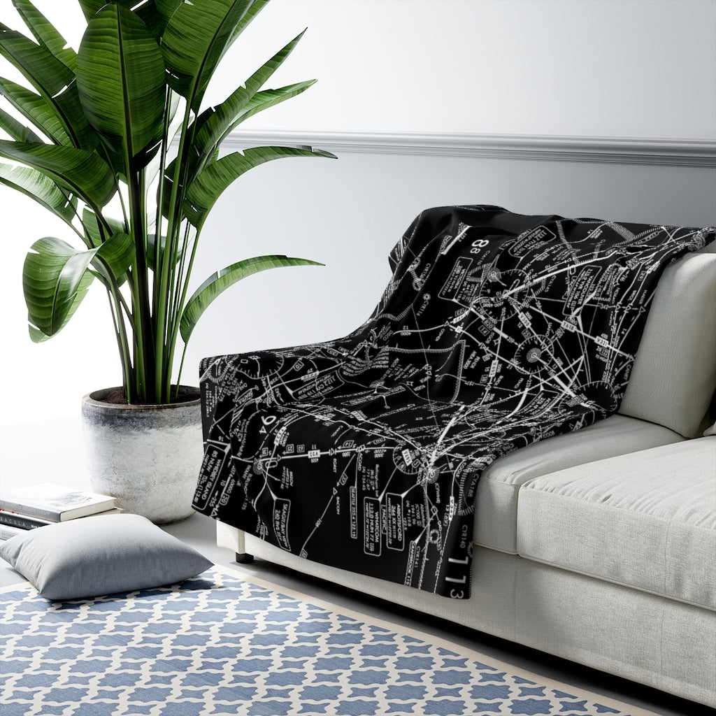 Enroute Low Altitude (ELUS1) sherpa fleece blanket (black&white)