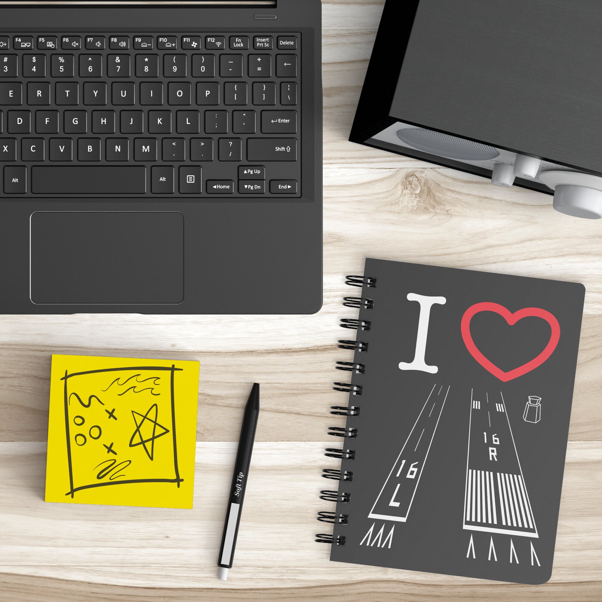 Van Nuys Airport Runways 16L - 16R / 34L - 34R spiral notebook